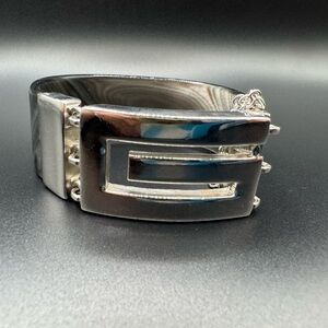 Vintage GIVENCHY Black Lucite &
Silver Tone Bracelet